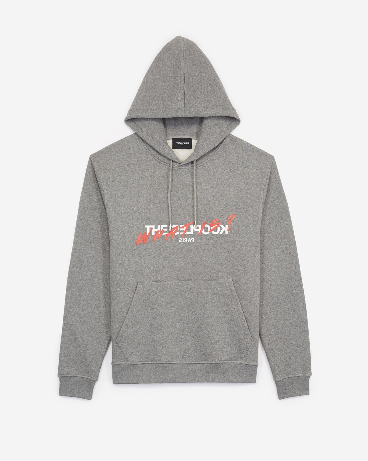 The Kooples HOMME MIDDLE GREY MELANGE sweat gris sérigraphie what is