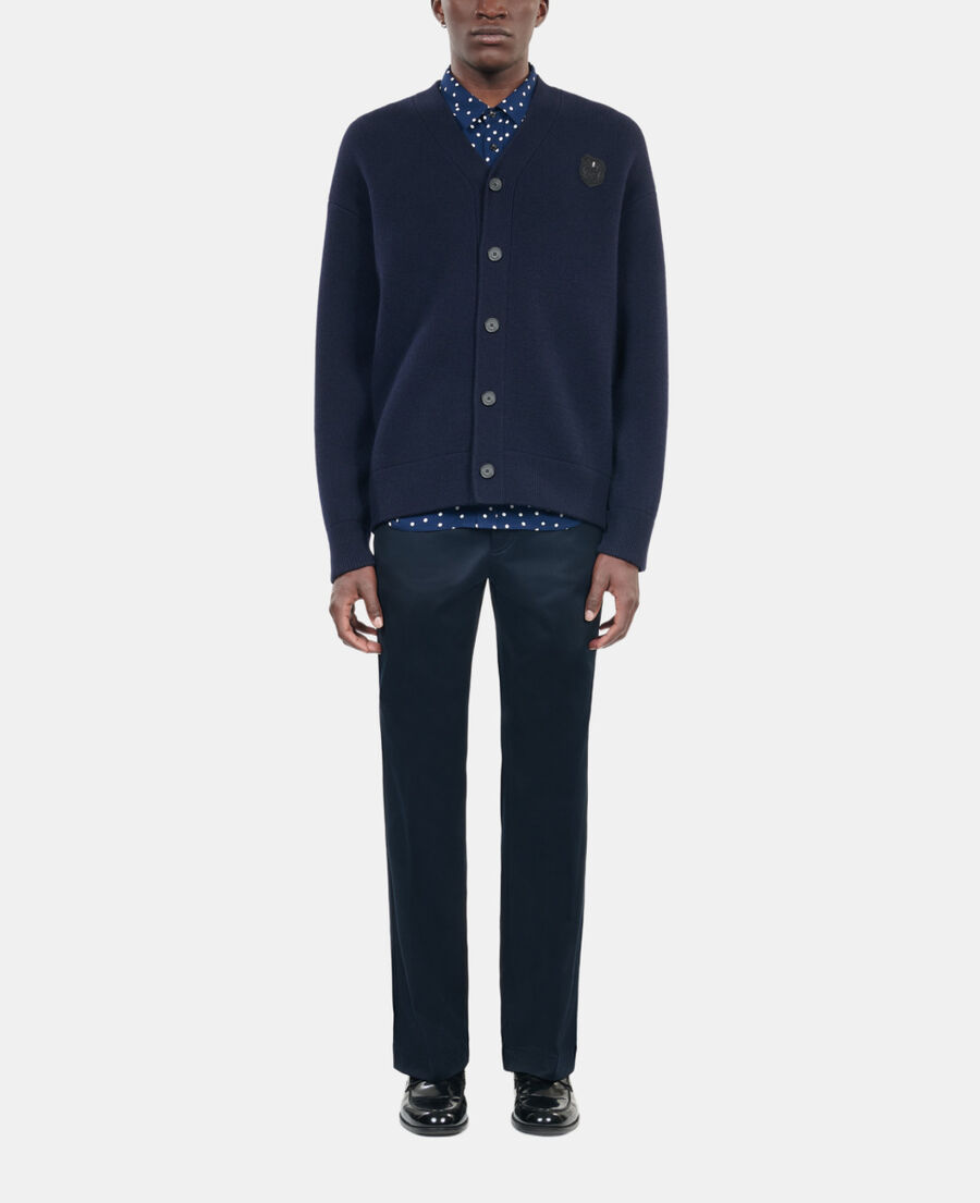 The Kooples MEN NAVY navy blue wool cardigan