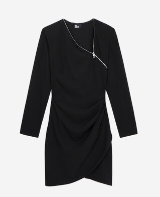 The Kooples F BLACK short black crepe dress with zipper