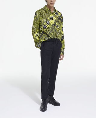 The Kooples HOMME BLACK / YELLOW chemise col classique imprim&eacute;e