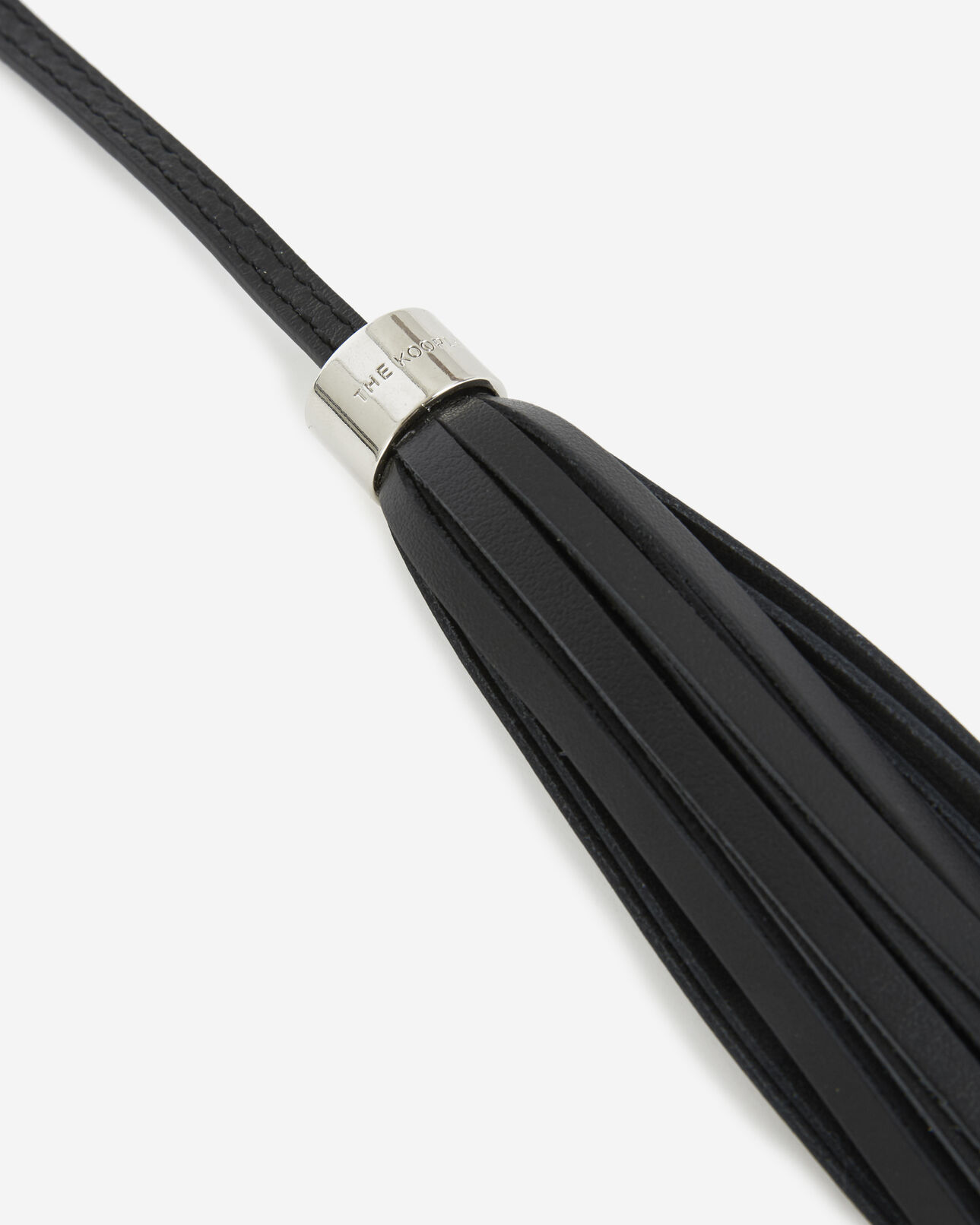 The Kooples FEMME BLACK pompon en cuir lisse noir