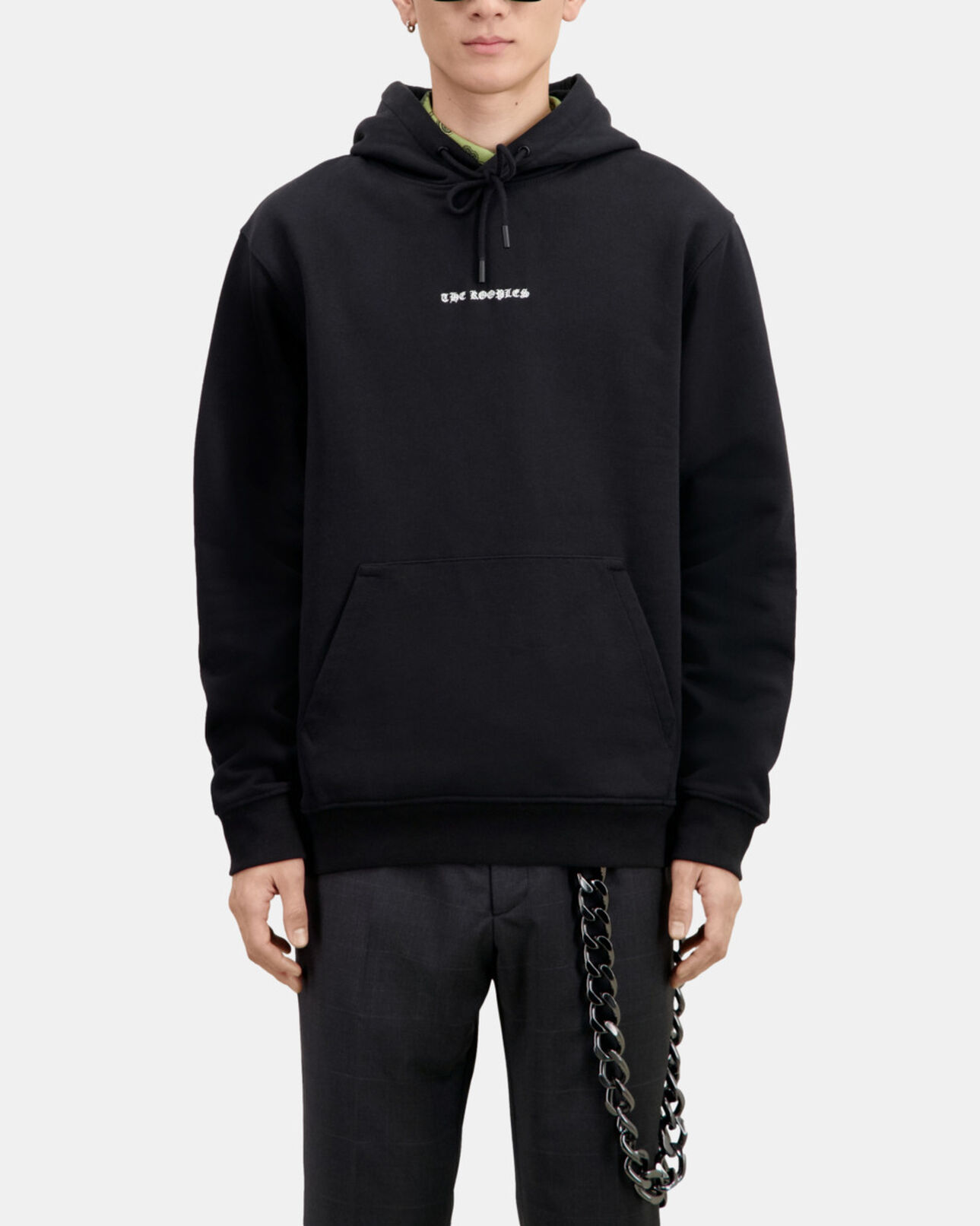 The Kooples HOMBRE BLACK sudadera capucha negra serigrafía skull heart