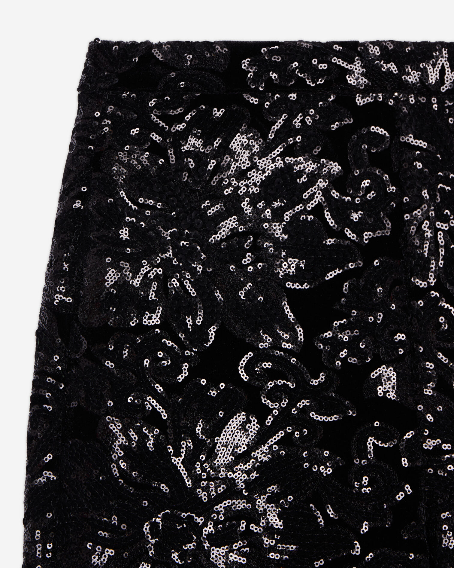 Schwarze Hose aus Samt mit Pailletten, BLACK, hi-res image number null