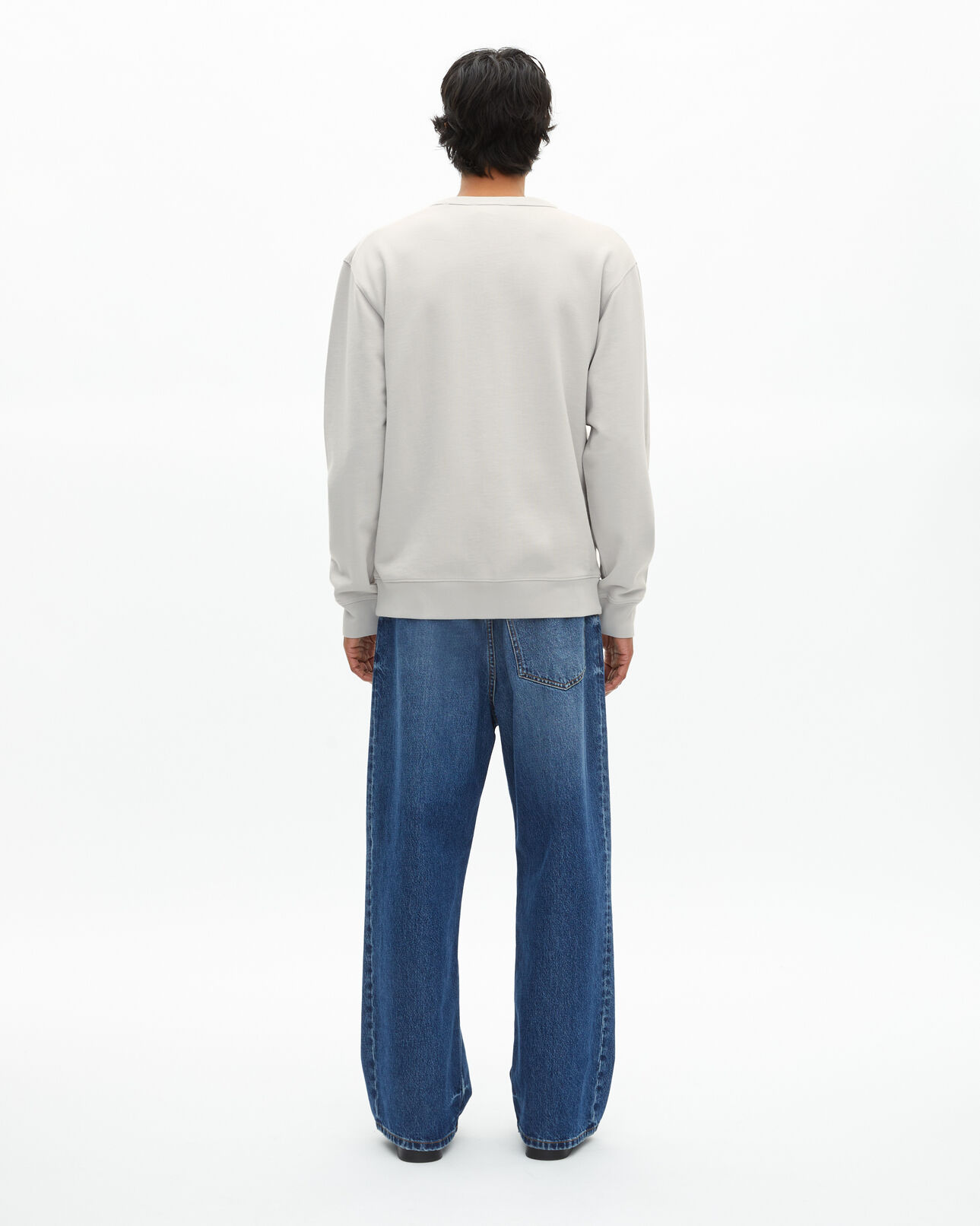 The Kooples H LIGHT GREY button-down cardigan in grey jersey