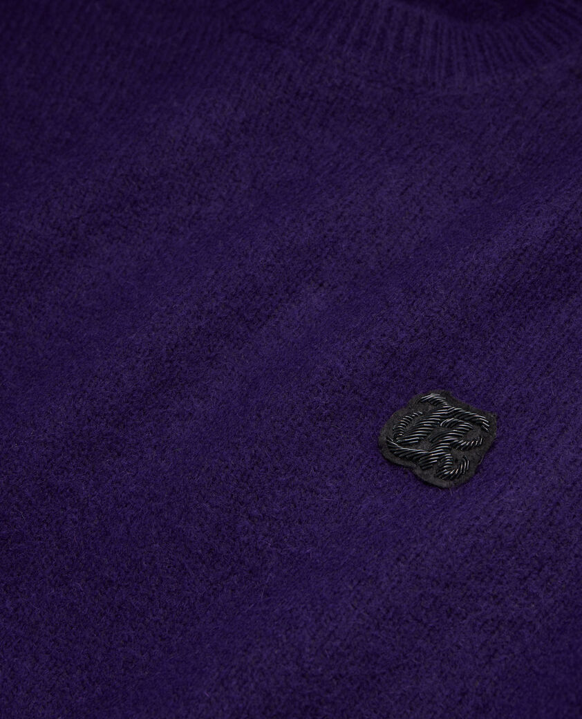 The Kooples HERREN DARK PURPLE violetter pullover aus wolle und alpaga