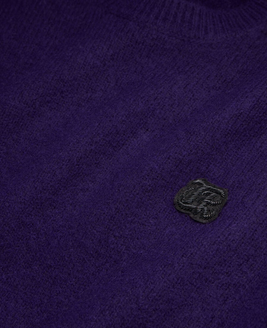 The Kooples HOMME DARK PURPLE pull en mélange de laine et alpaga violet