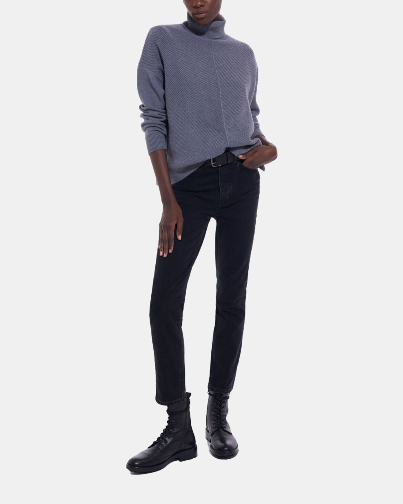 The Kooples WOMEN MIDDLE GREY gray wool sweater
