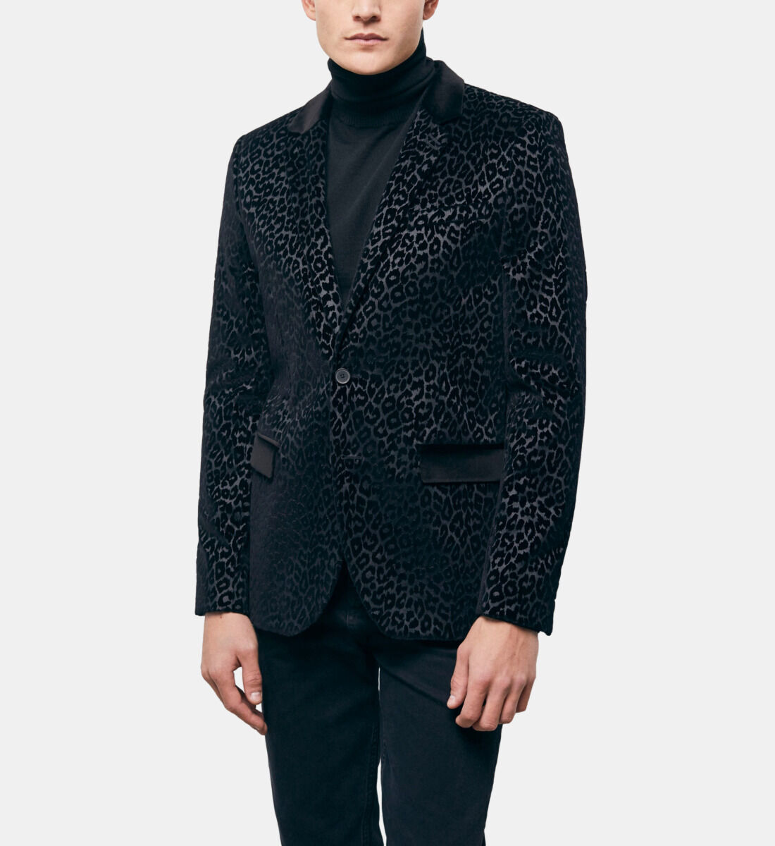 Black leopard print suit vest The Kooples UK