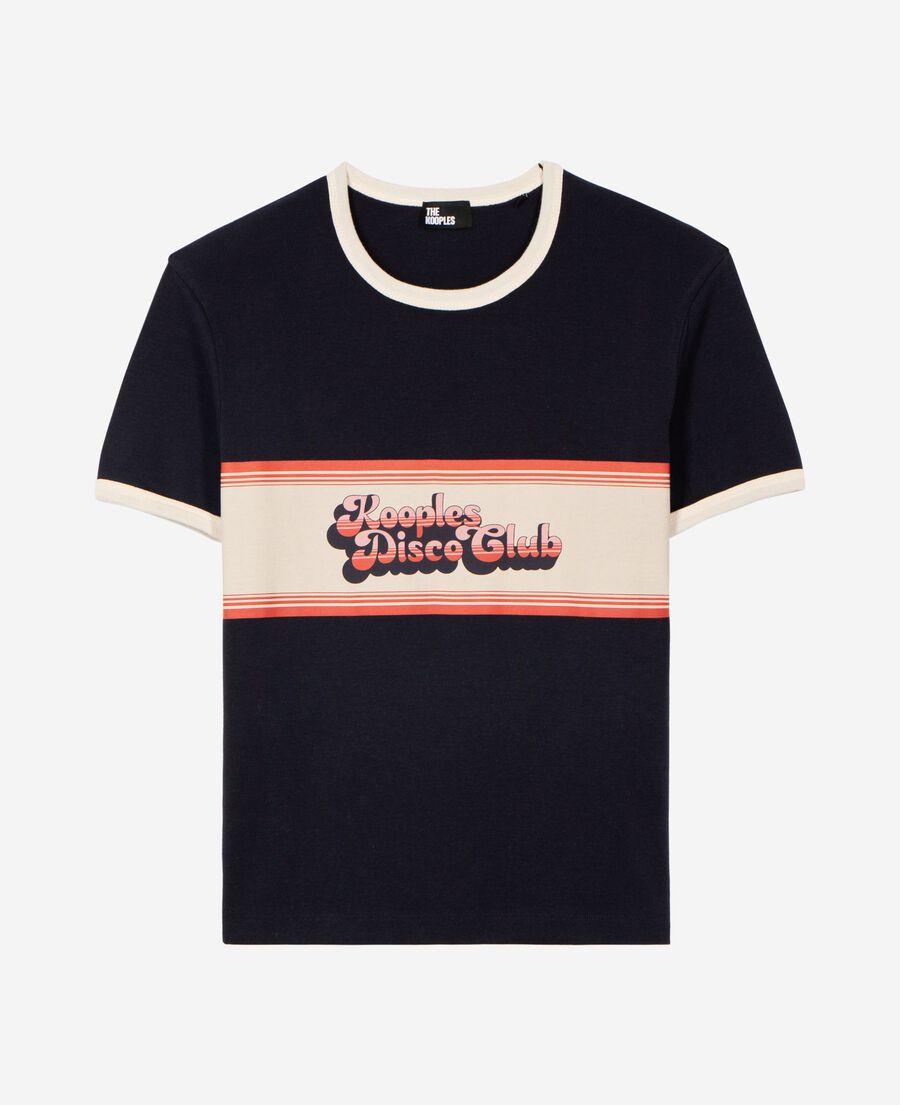 The Kooples WOMEN DARK NAVY t-shirt with navy screen print