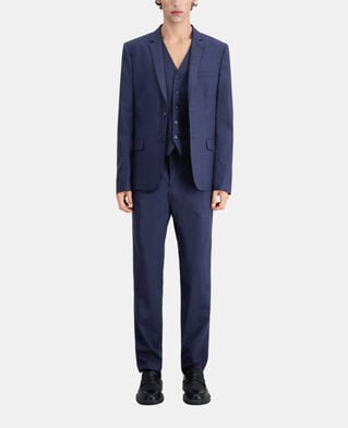 The Kooples H NAVY / BLACK navy blue micro-pattern wool suit jacket