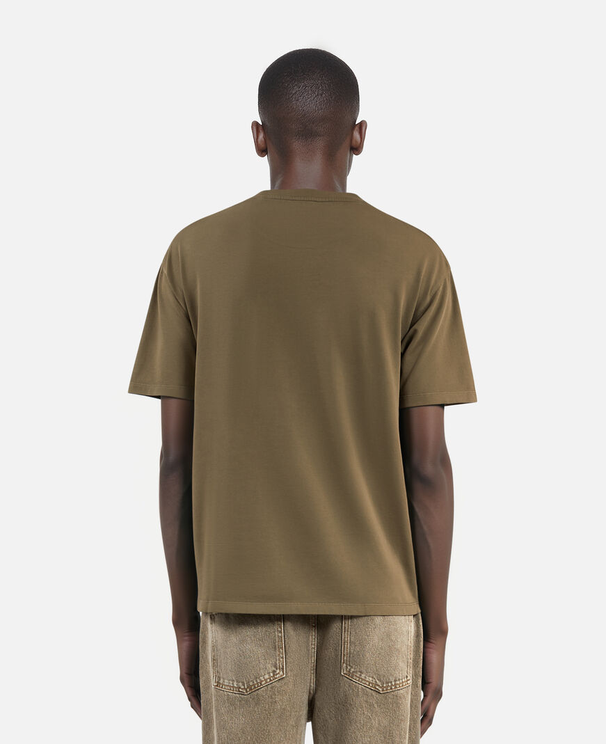 The Kooples HOMME OLIVE KAKI t-shirt avec sérigraphie kaki