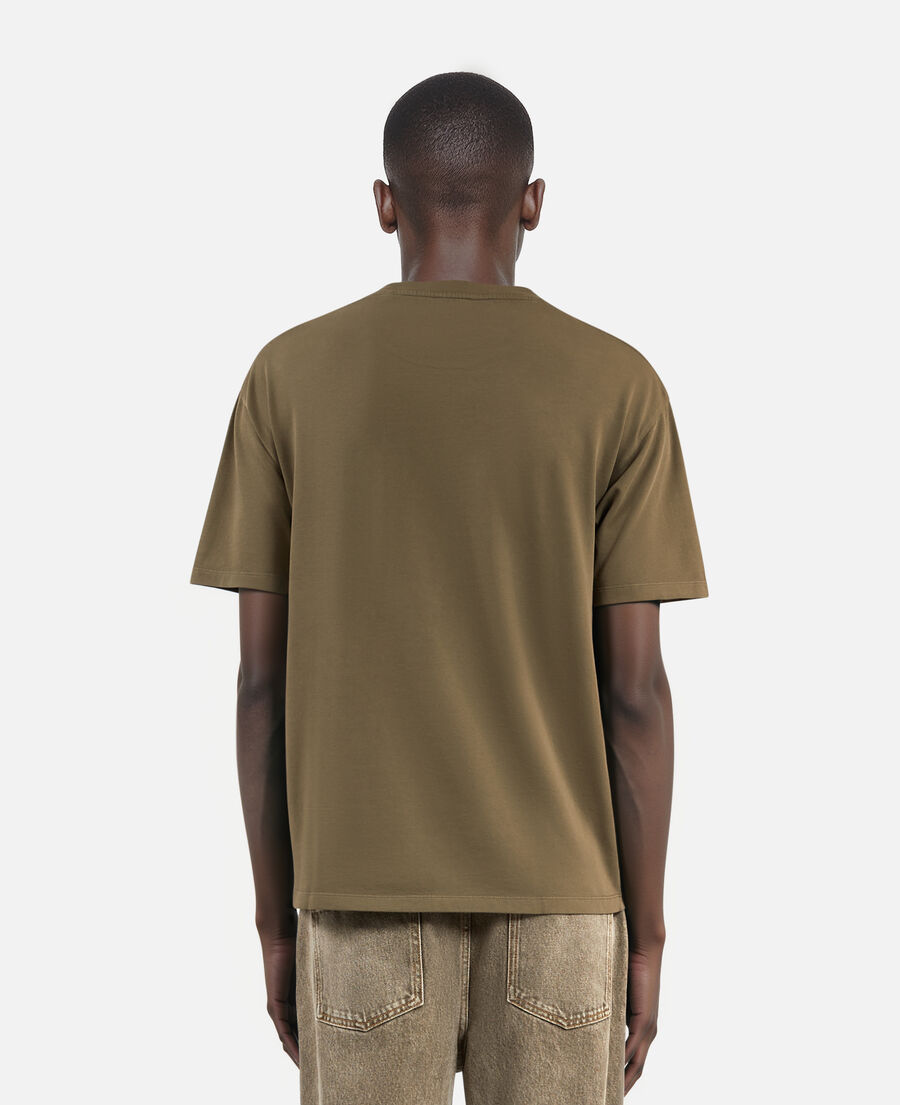 The Kooples H OLIVE KAKI t-shirt with khaki screen print