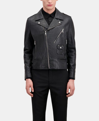 The Kooples HERREN BLACK schwarze bikerjacke aus leder