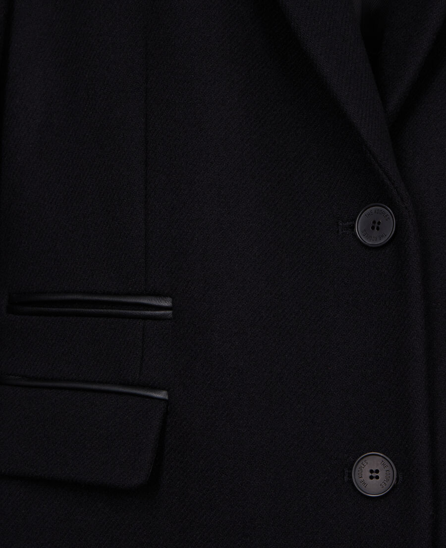 langer schwarzer mantel aus wolle