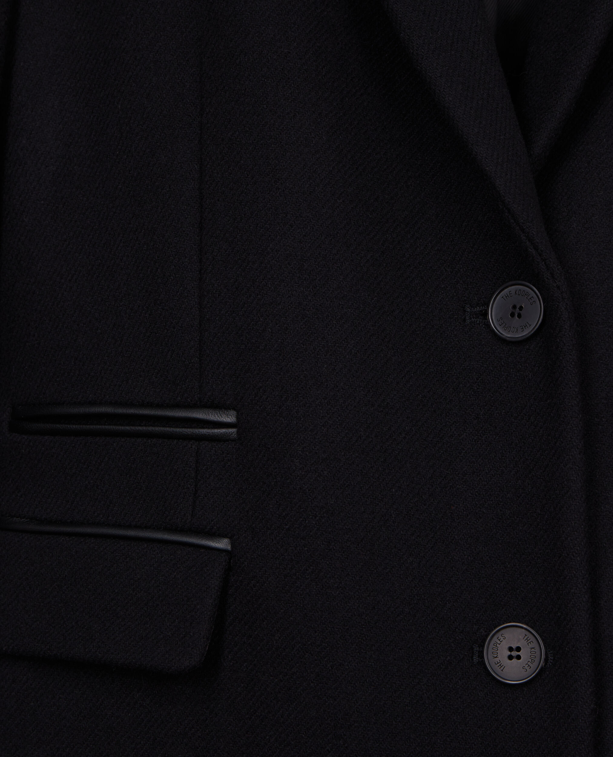 Abrigo largo negro mezcla lana, BLACK, hi-res image number null