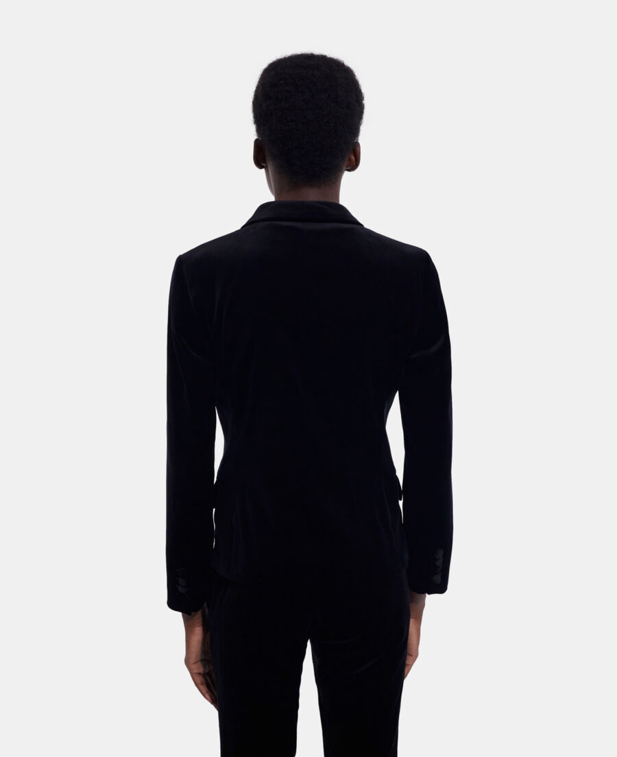 schwarze anzujacke aus velours