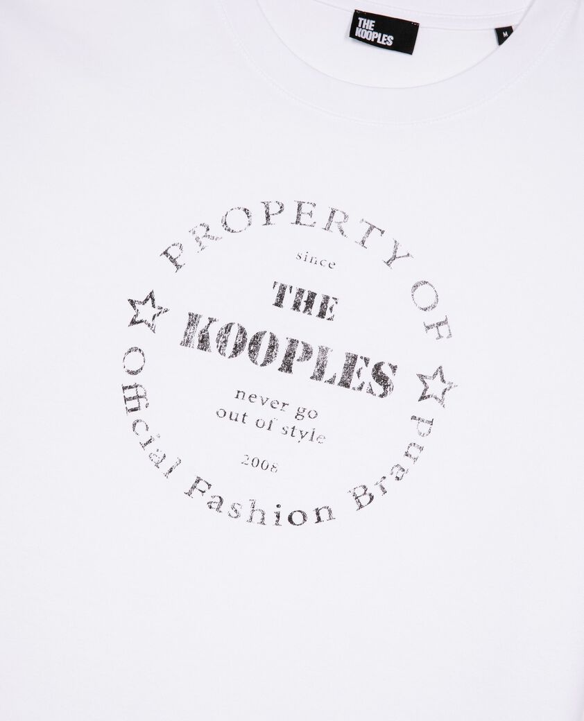 The Kooples HERREN WHITE t-shirt mit weißem siebdruck