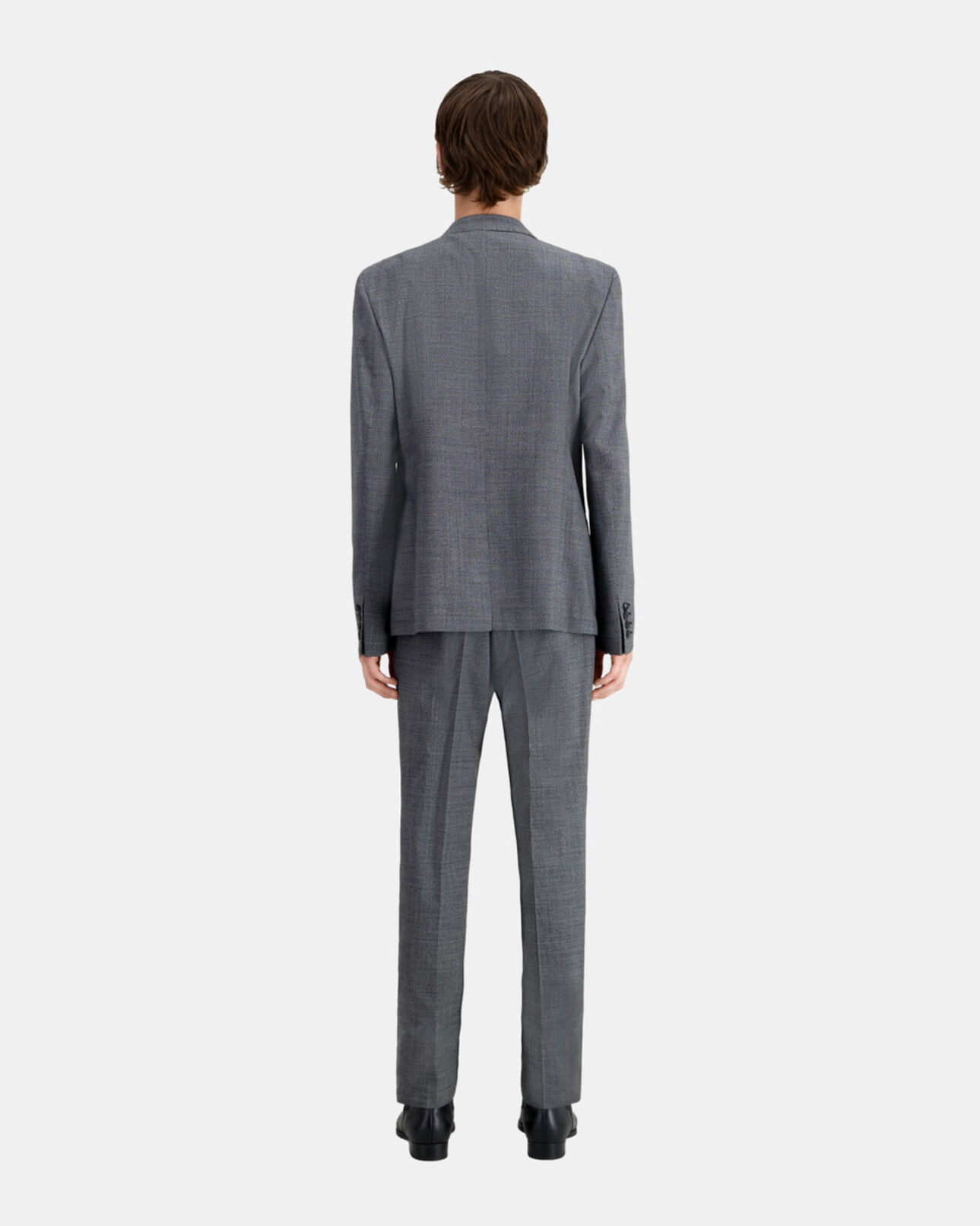 The Kooples HOMME BLACK-ECRU veste de costume noire en laine à micro motifs