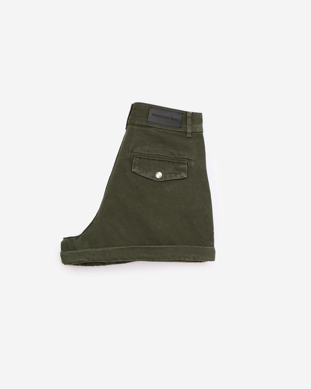 The Kooples WOMEN KAKI stretch linen khaki shorts with pockets