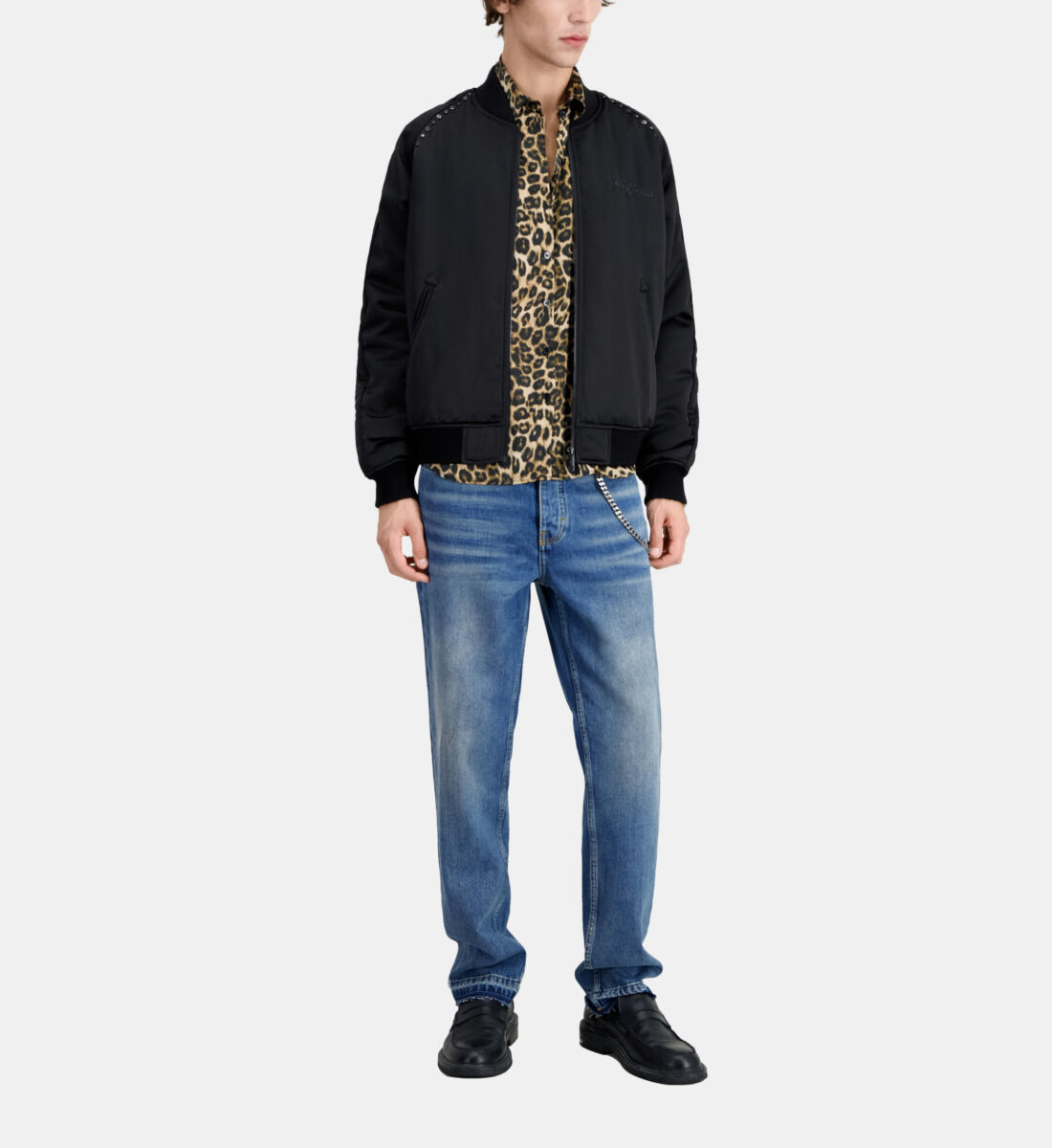 Black jacket with Wild tiger embroidery | The Kooples US