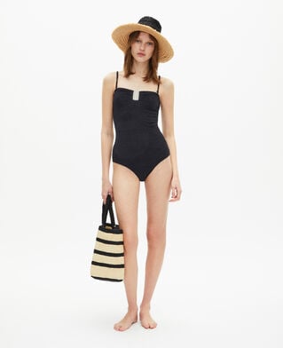 The Kooples WOMEN BLACK the kooples x luz one-piece strapless black swimsuit
