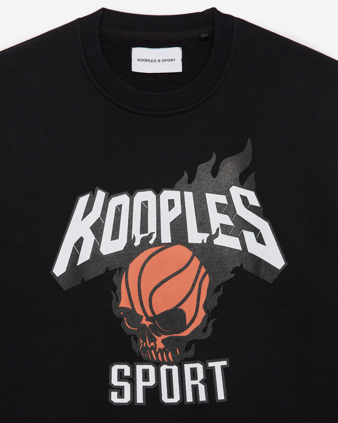 The Kooples MEN BLACK sporty crew-neck loose black sweatshirt