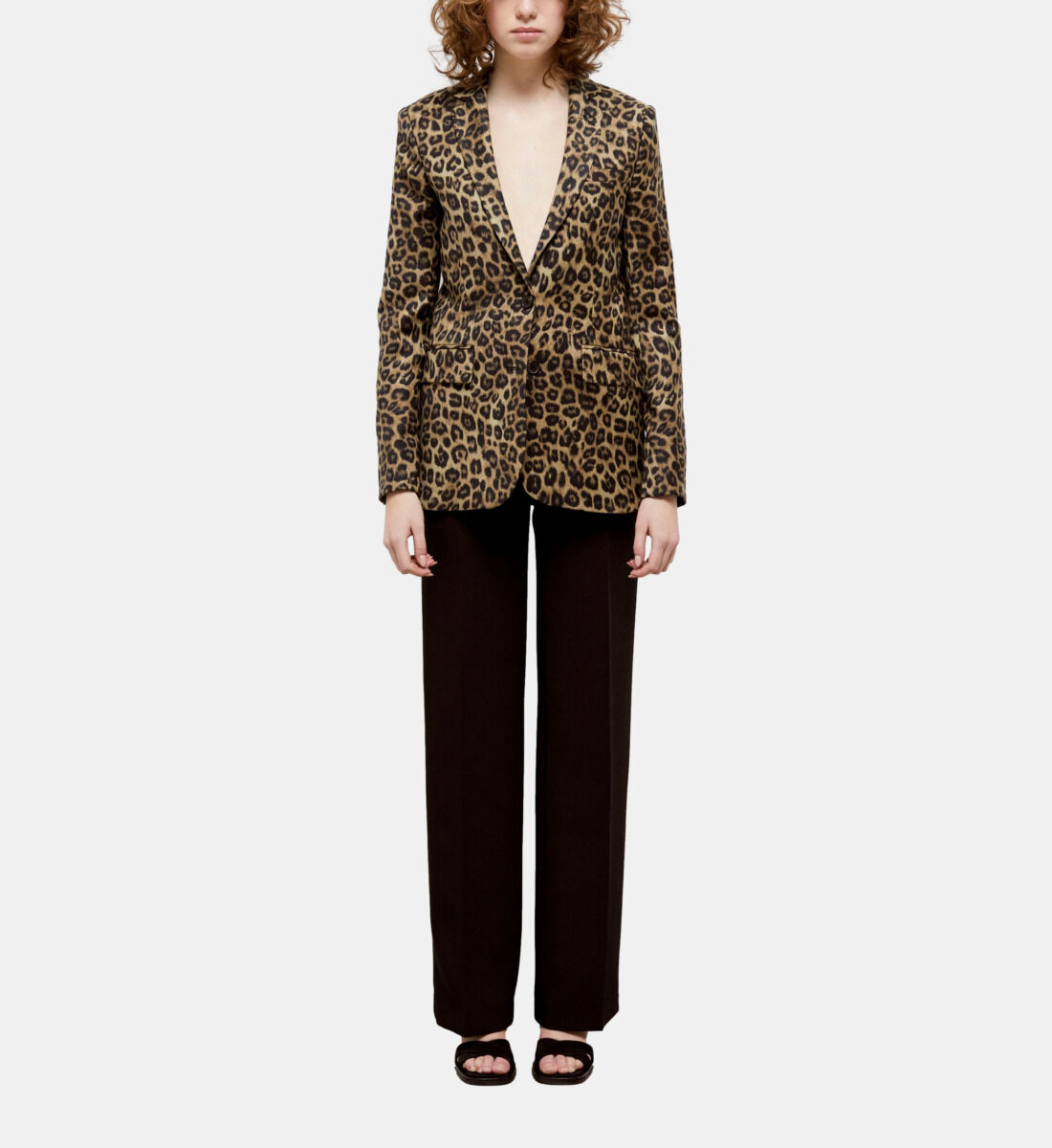 Leopard print straight cut jacket The Kooples Canada