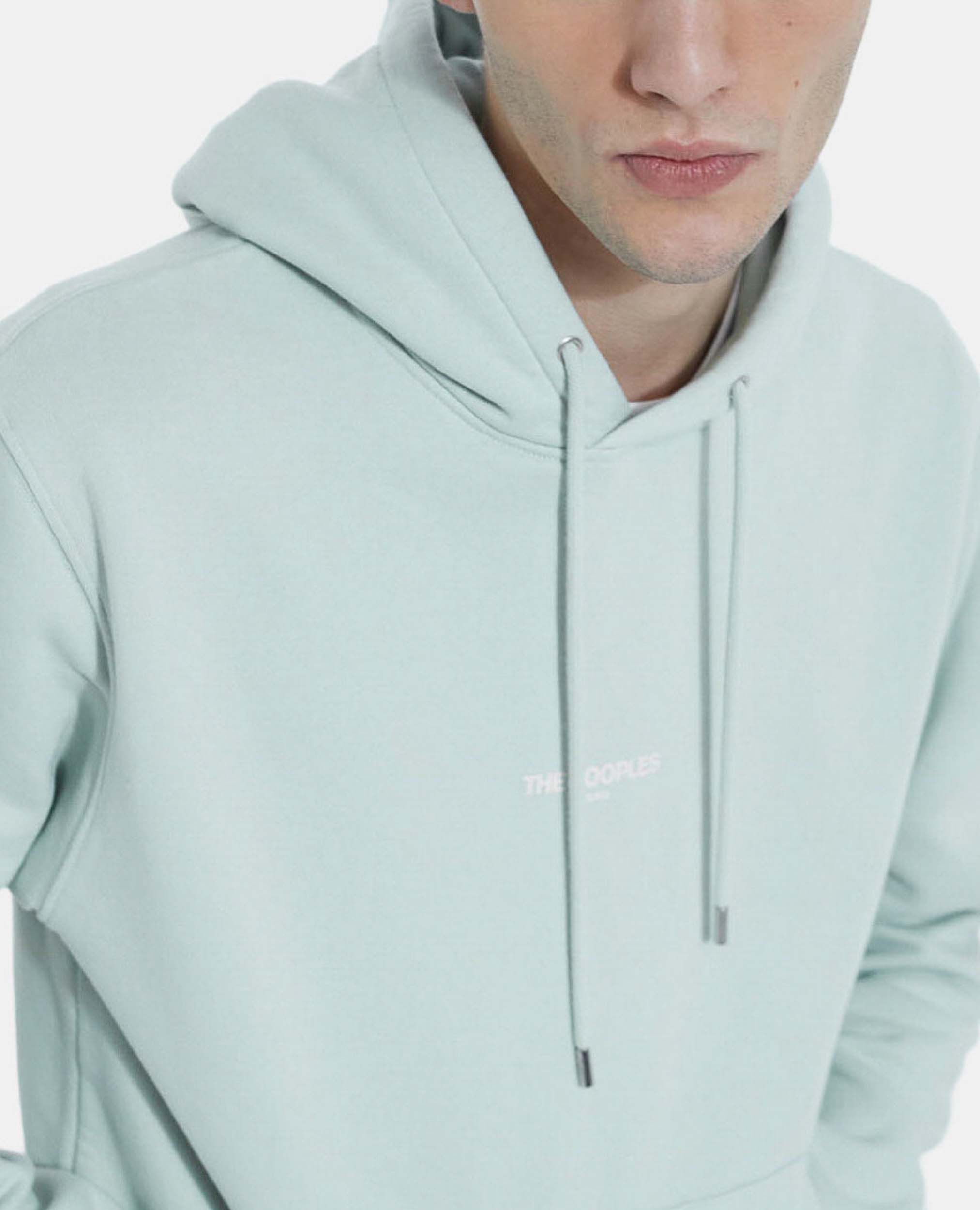Sea green hoodie with logo on the chest The Kooples