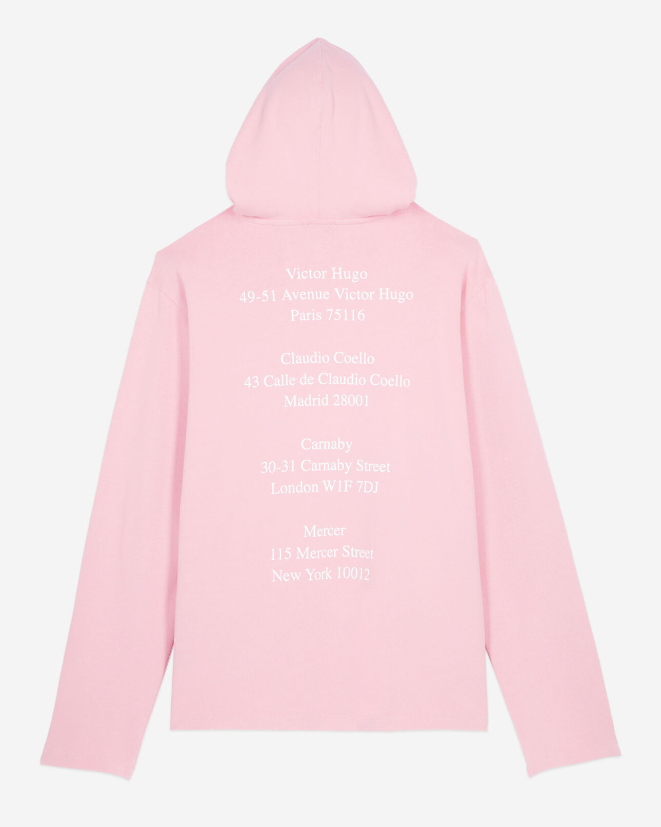 The Kooples H SWEET PINK long-sleeved pink hooded locations serigraphy t-shirt