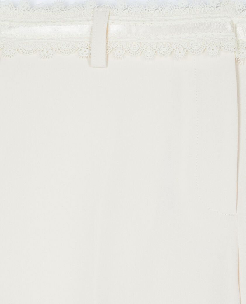 The Kooples WOMEN OFF WHITE ecru wide-leg pants