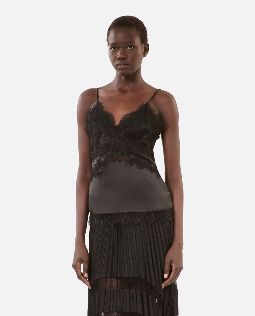 The Kooples WOMEN BLACK black camisole with lace details