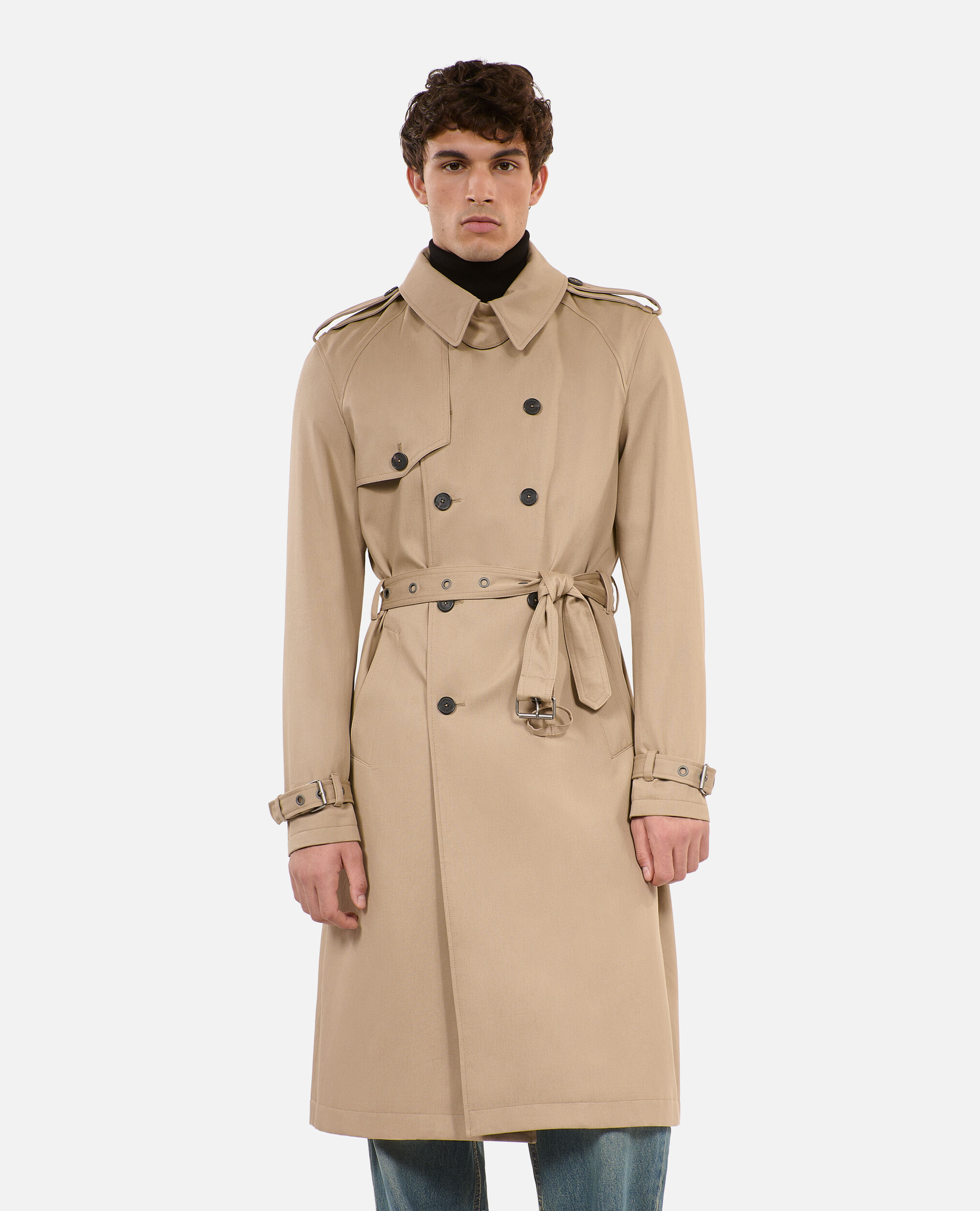 Trench long beige on sale