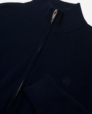 The Kooples HOMME NAVY cardigan en laine double face &agrave; zip marine