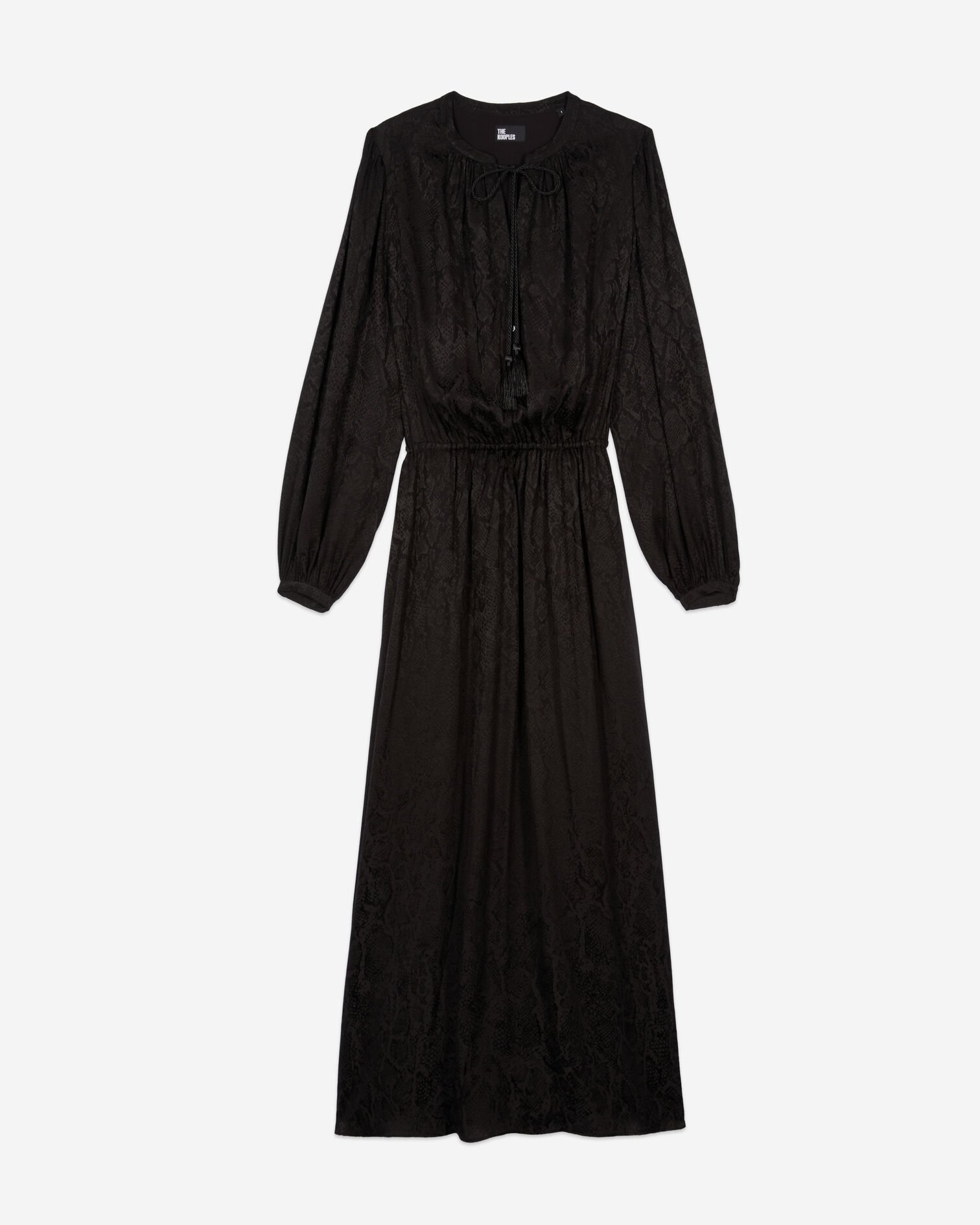 Langes, schwarzes Kleid mit Schlangen-Motiv, BLACK, hi-res image number null