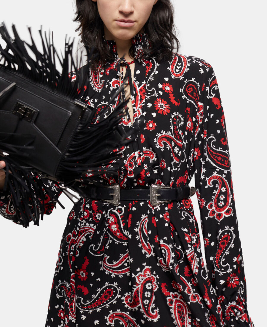 The Kooples DAMEN BLACK - RED kurzes kleid mit print