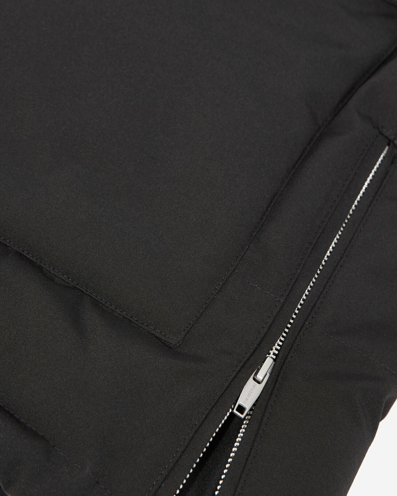 The Kooples MEN BLACK long black nylon parka with removable hood