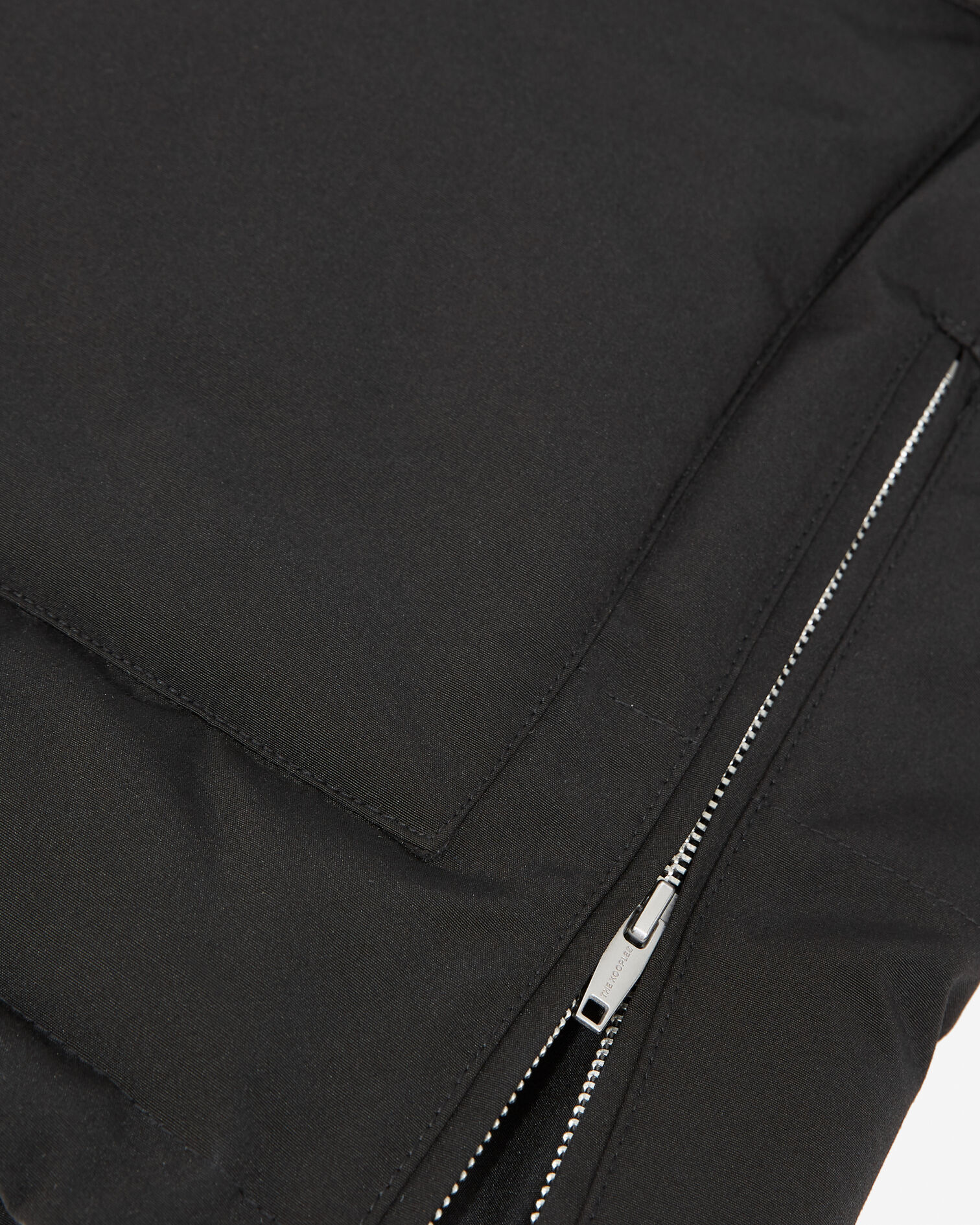 Long black nylon parka with removable hood, BLACK, hi-res image number null