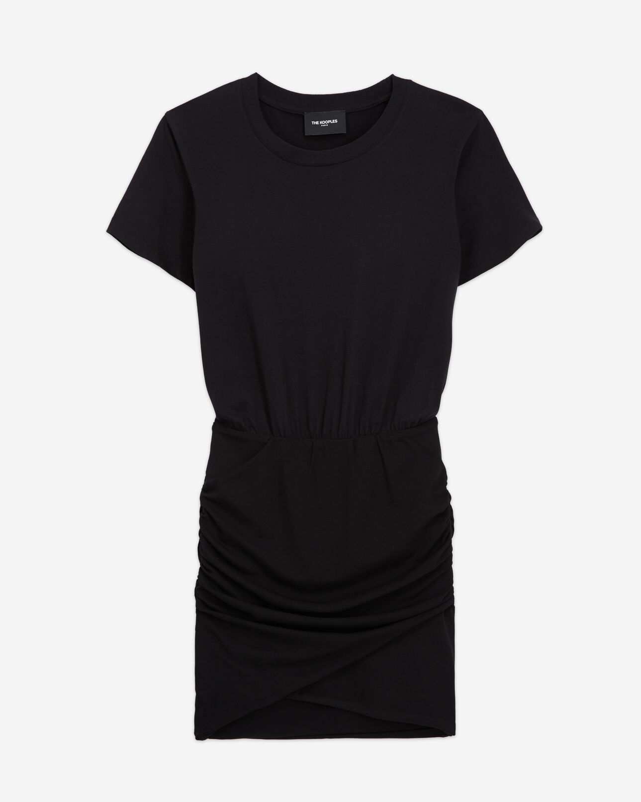 The Kooples FEMME BLACK robe courte en coton noire