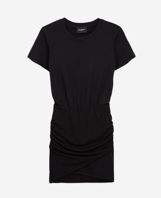 The Kooples FEMME BLACK robe courte en coton noire