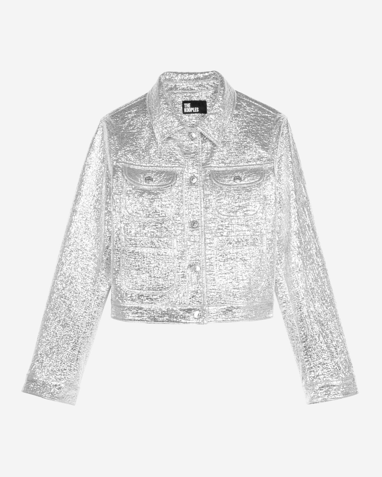 The Kooples FEMME SILVER veste courte argentée