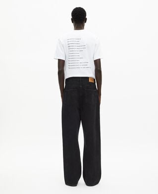 The Kooples MEN BLACK WASHED black ribbed-effect baggy jeans