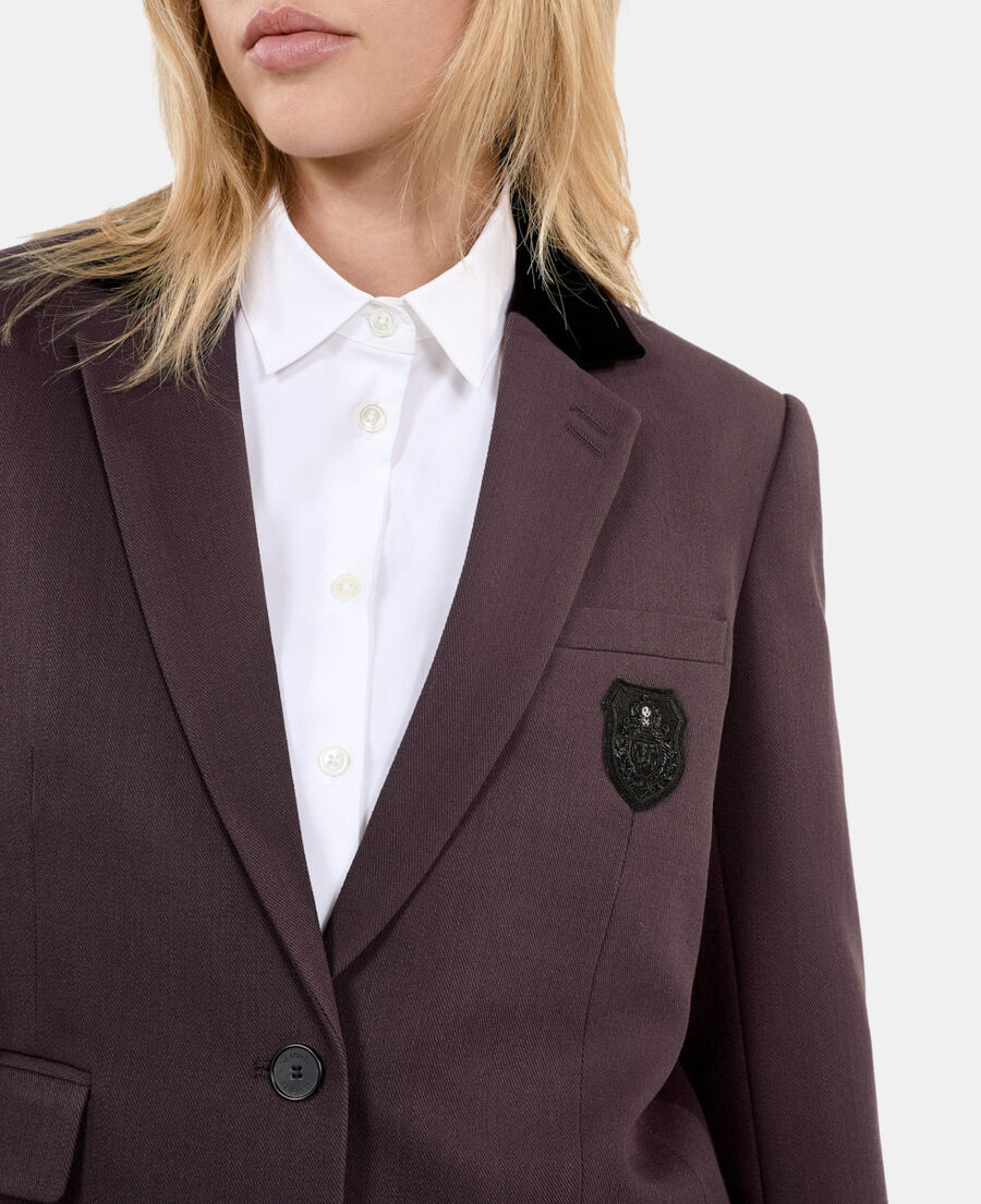 The Kooples DAMEN BROWN braune anzugjacke aus wolle