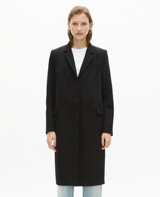 The Kooples FEMME BLACK manteau long en laine noir