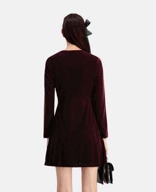 The Kooples FEMME BURGUNDY robe courte bordeaux en velours