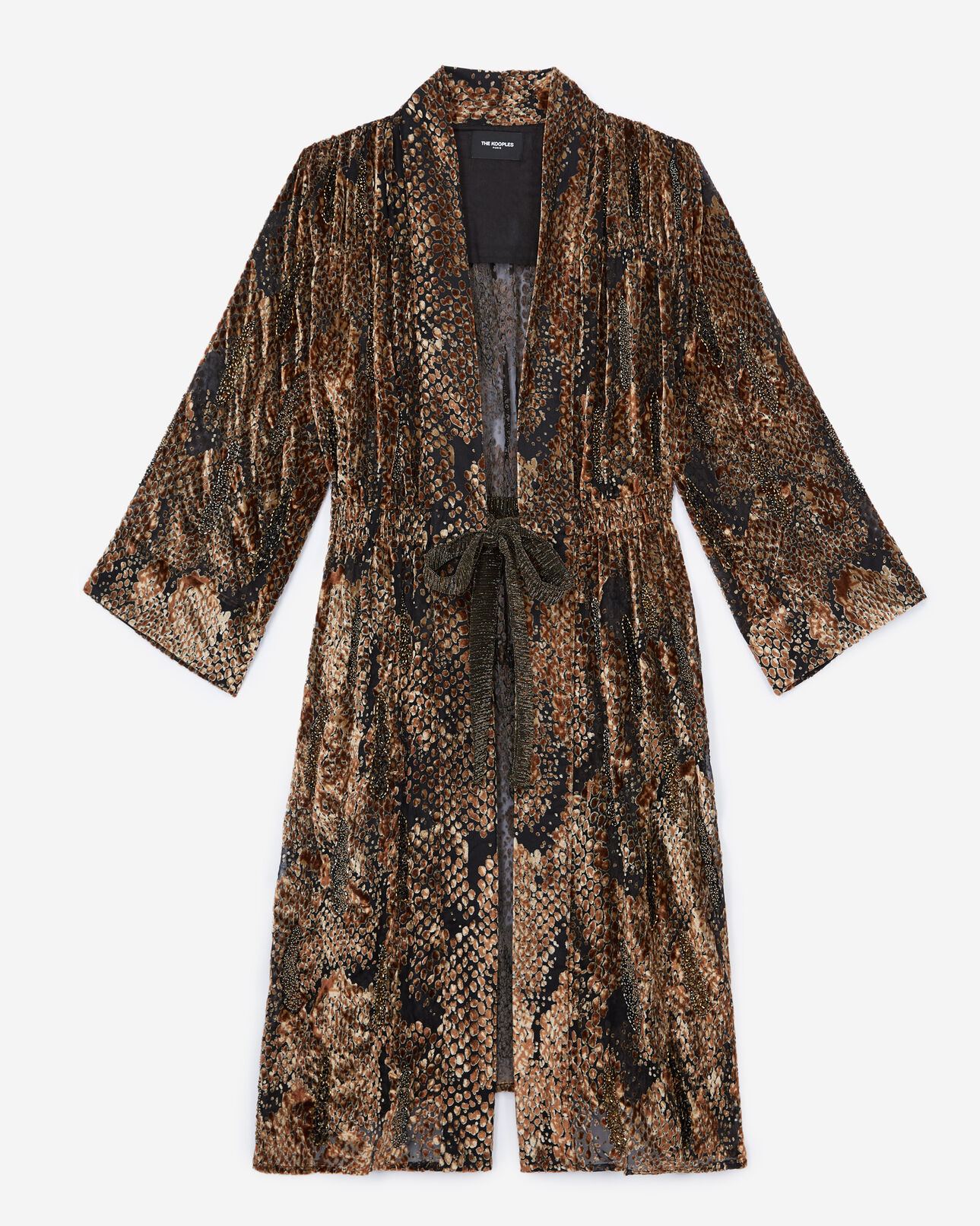 The Kooples FEMME BROWN kimono imprimé serpent burn-out