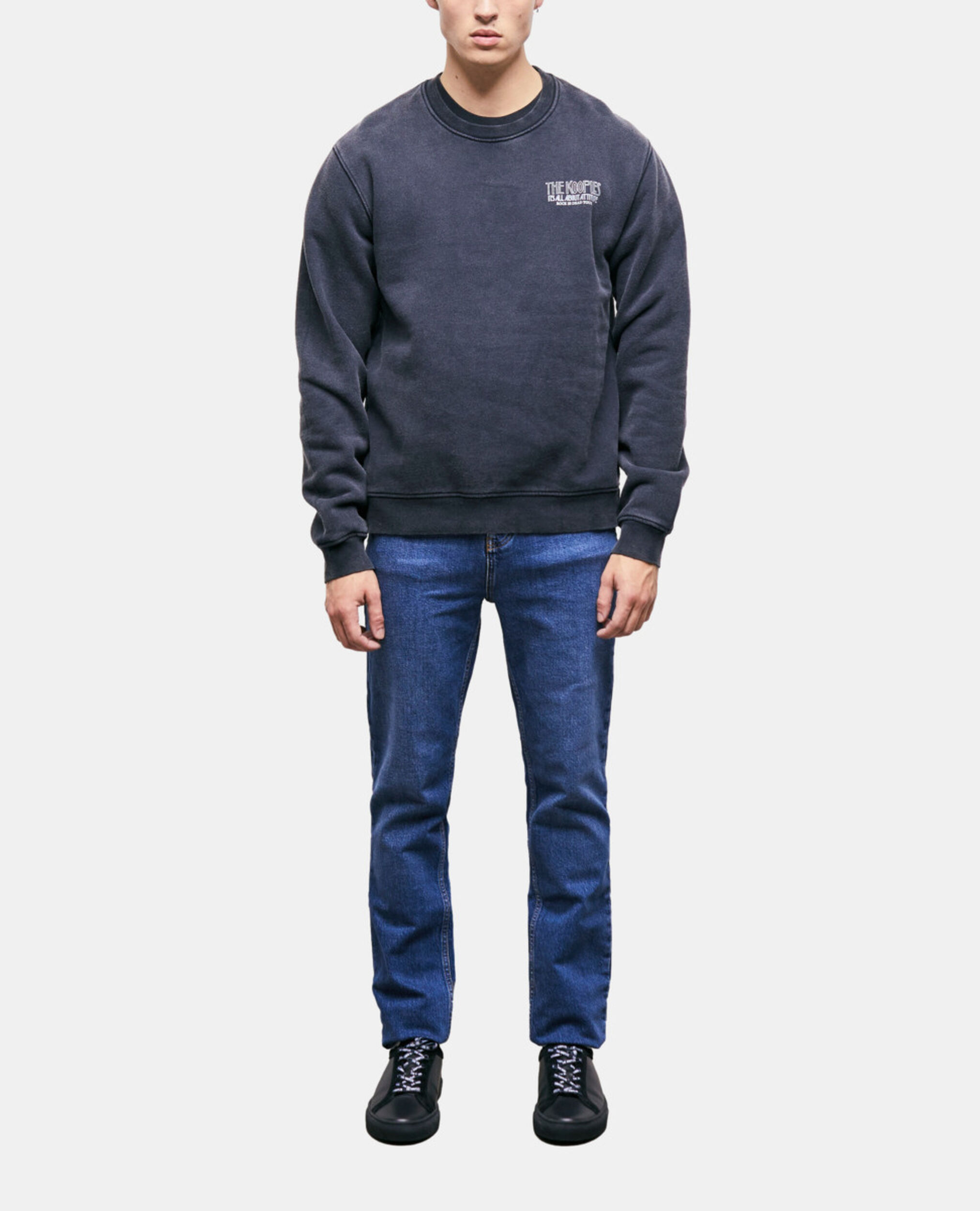 Sudadera estampada negra, BLACK WASHED, hi-res image number null