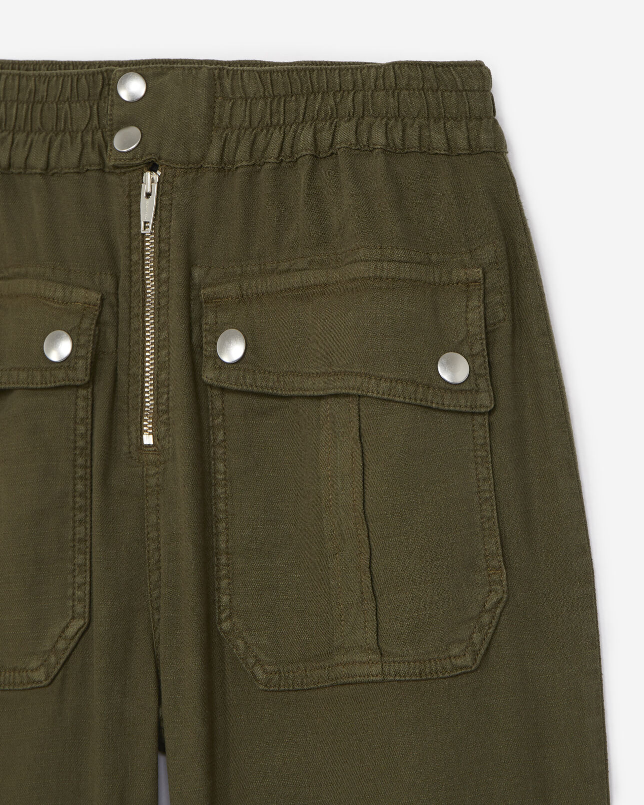 The Kooples WOMEN KAKI high-waisted khaki pants in linen