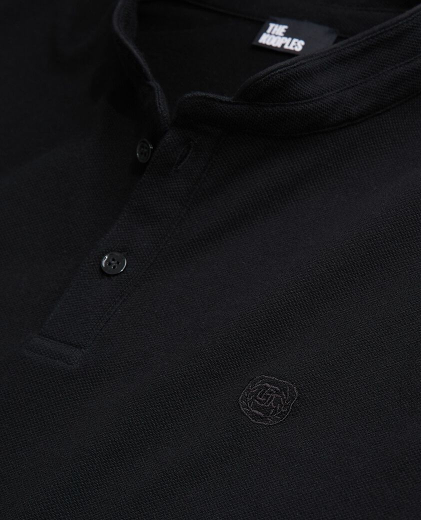 The Kooples H BLACK black cotton polo t-shirt