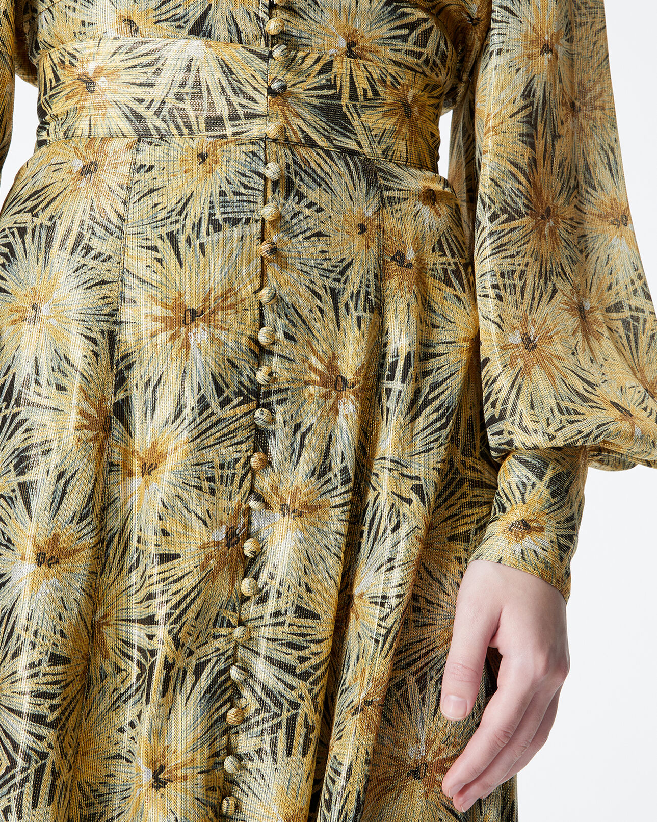 The Kooples MUJER BLACK / GOLD falda larga fluida motivo dorado