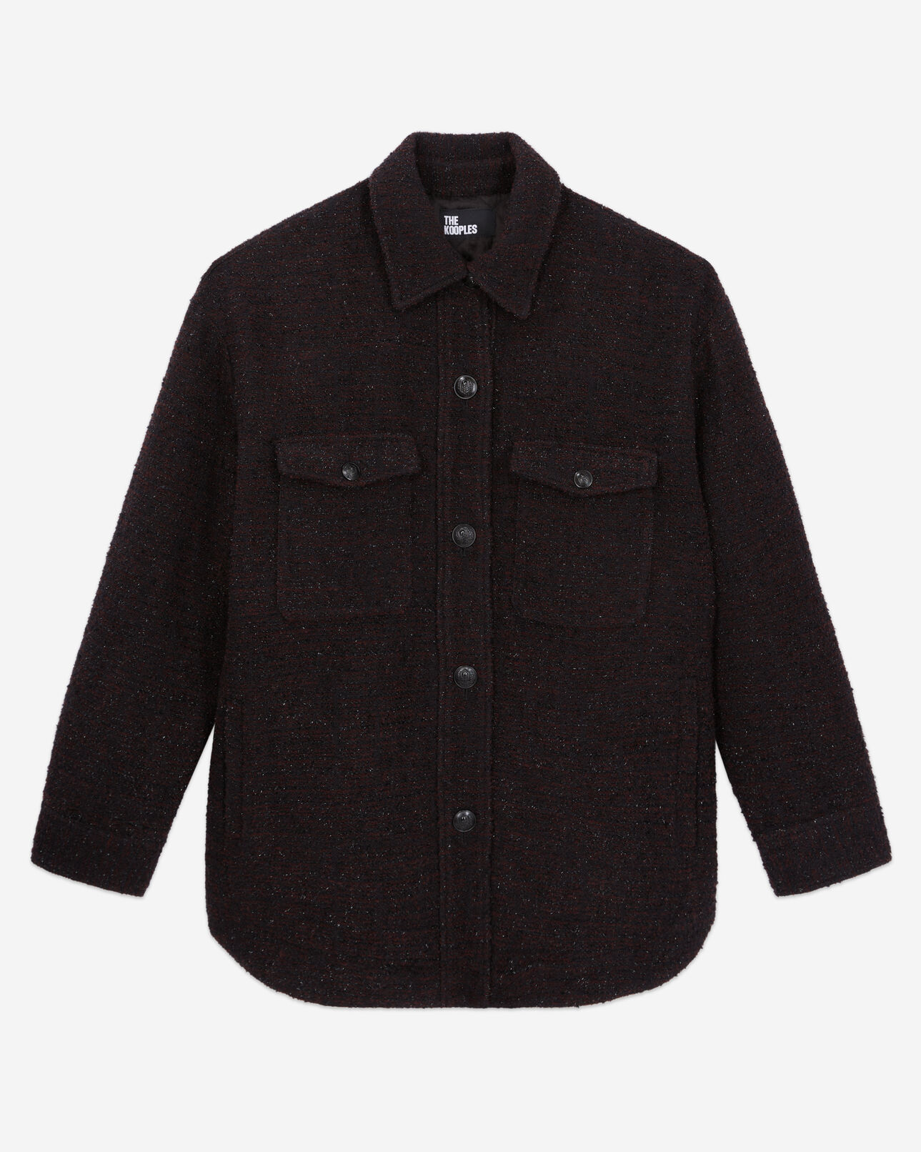 The Kooples FEMME BURGUNDY blouson style surchemise bordeaux en tweed